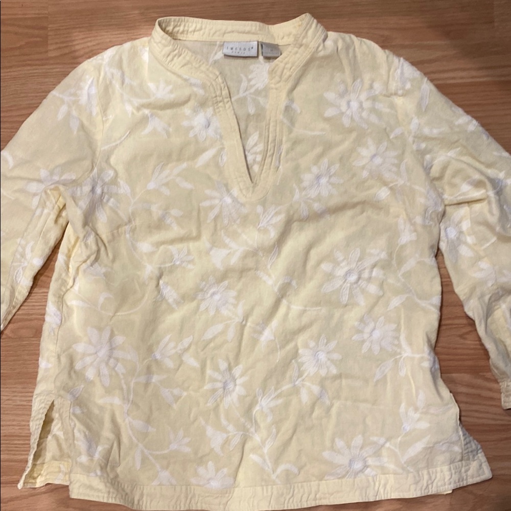 Preowned  Tweeds Light Yellow embroidered top 1 X